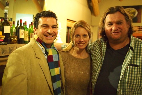 Carl Van de Merwe of De Morgenzon (left), Bruwer is right. Carl's wife is sandwiched.