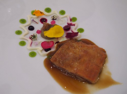 Mandala of lamb with eggplant, pepper, mint and eucalyptus