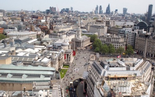 london view trafalgar square st martins city