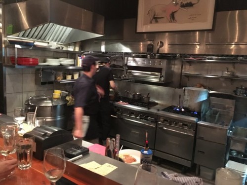 The open kitchen at Pied de Cochon