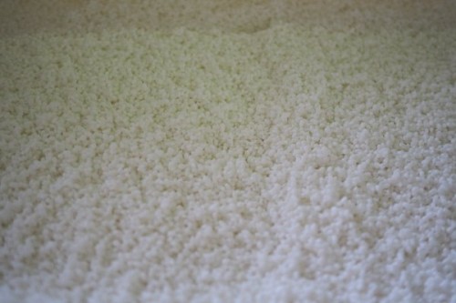 Rice ready for steaming