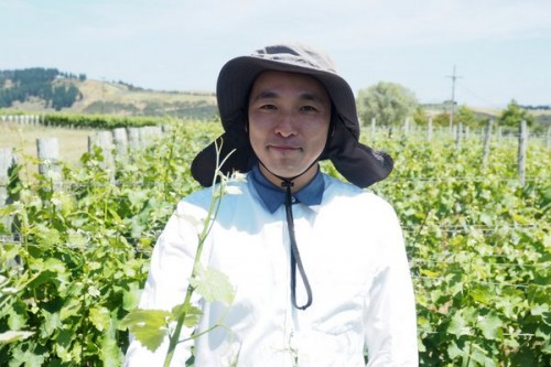 Takaki Okada in his vineyard