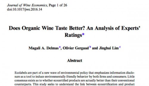 does ecocertified wine taste better