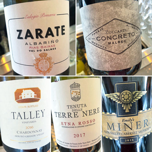 Some nice lounge wines: Zarate, Terre Nerre, Zuccardi Concreto et al